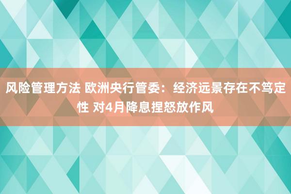 风险管理方法 欧洲央行管委：经济远景存在不笃定性 对4月降息捏怒放作风