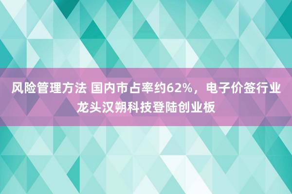 风险管理方法 国内市占率约62%，电子价签行业龙头汉朔科技登陆创业板